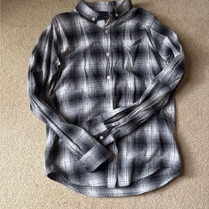 Janie and Jack Black and Gray Plaid Shirt